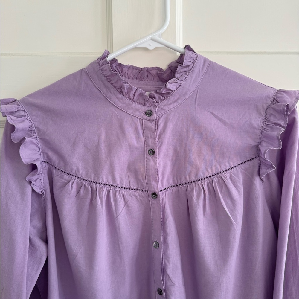 XiRENA Lavender Ruffle Top - Picture 3 of 3